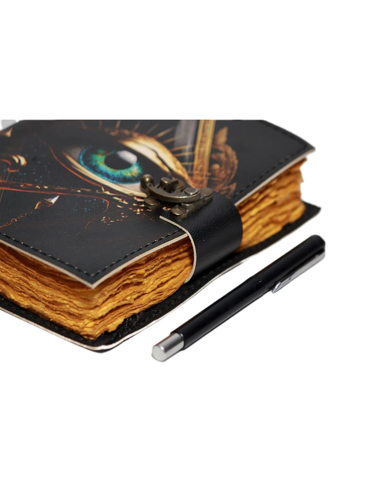 MITHD Miscellaneous - Betoverend Oog Leren Dagboek Antiek Deckle