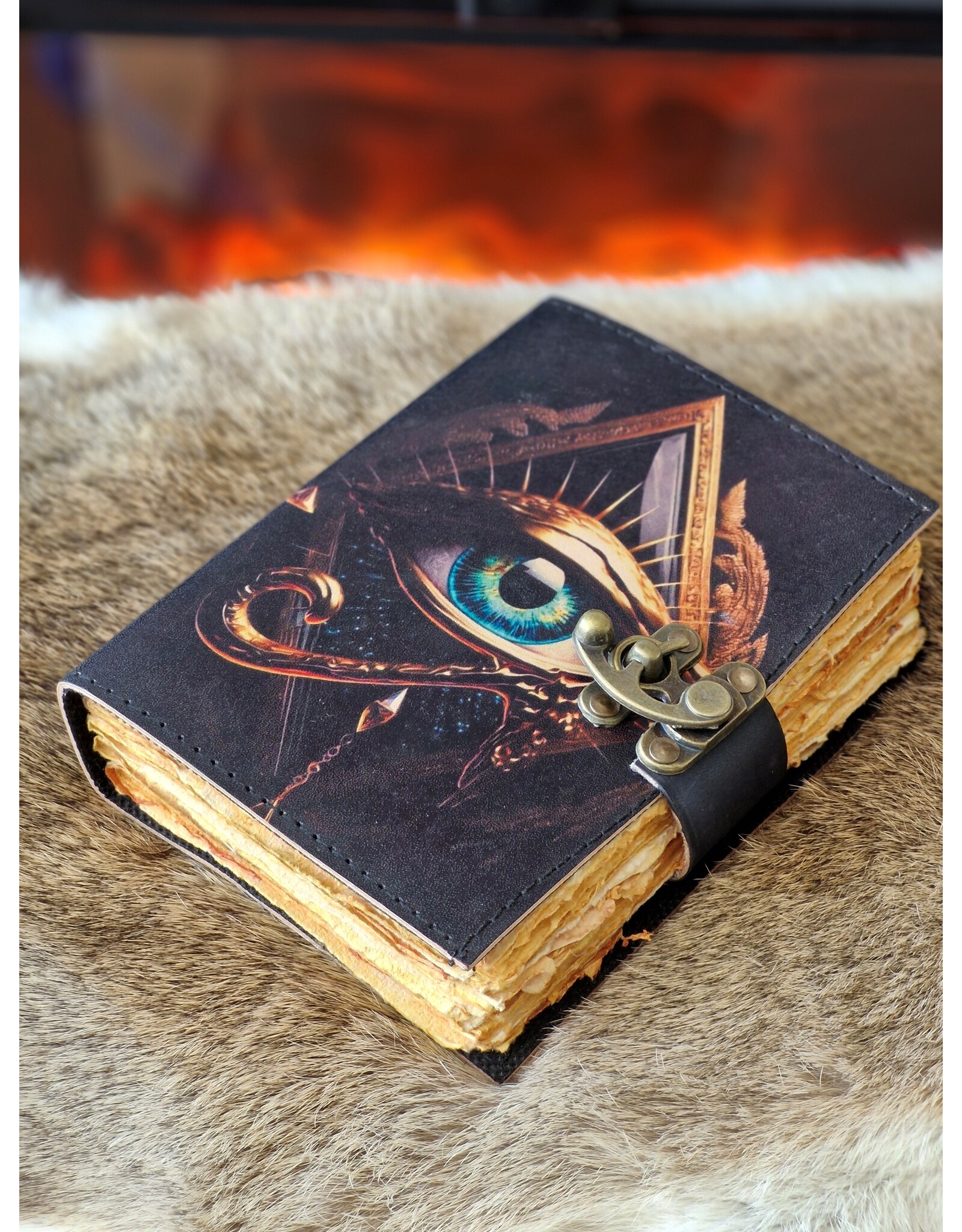 MITHD Miscellaneous - Betoverend Oog Leren Dagboek Antiek Deckle