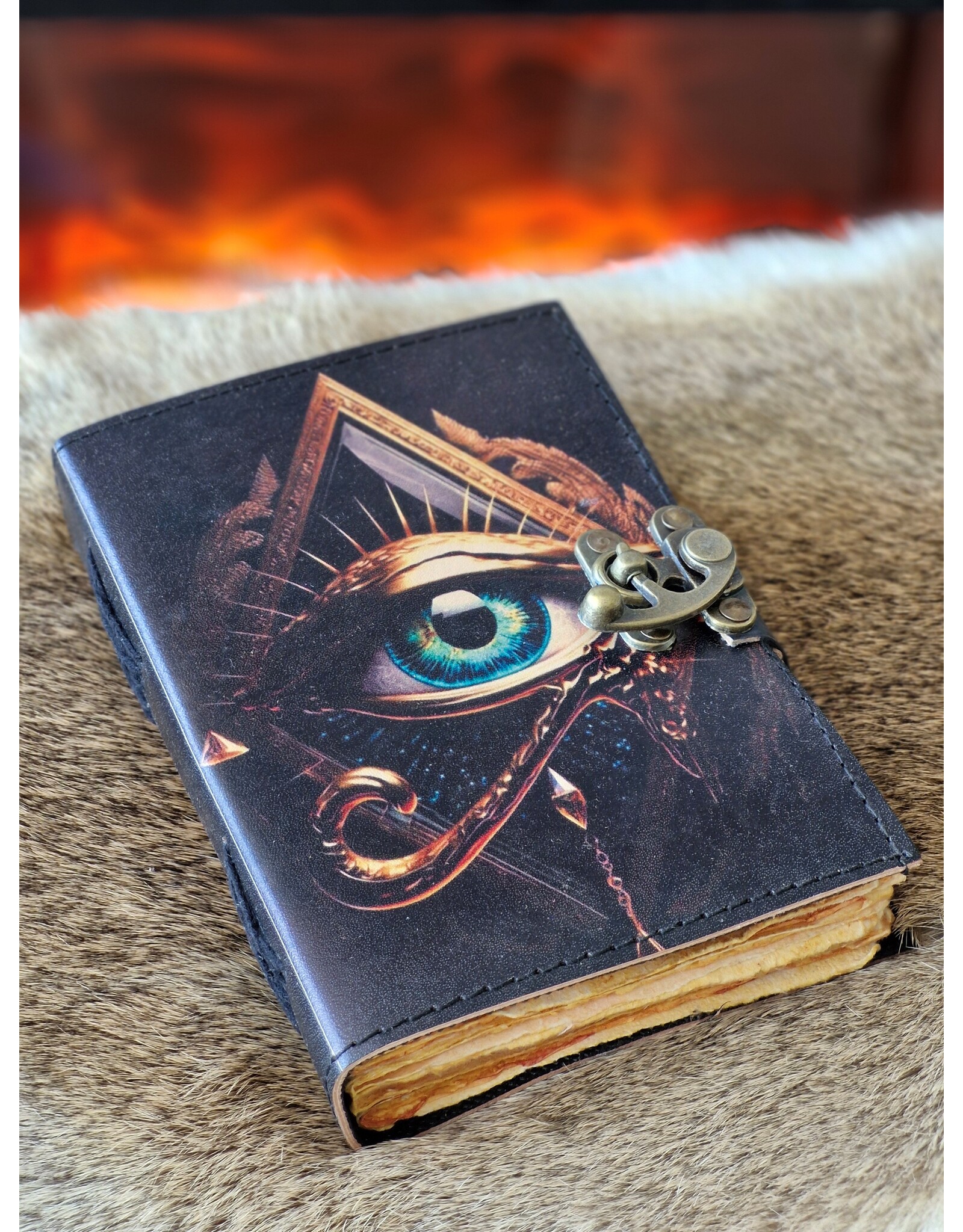 MITHD Miscellaneous - Betoverend Oog Leren Dagboek Antiek Deckle