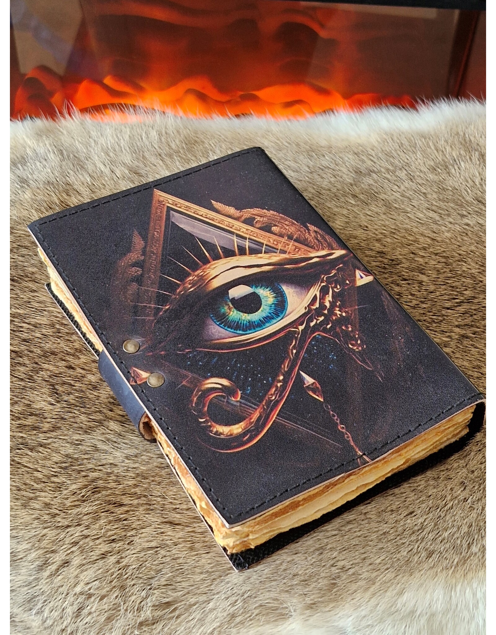 MITHD Miscellaneous - Betoverend Oog Leren Dagboek Antiek Deckle