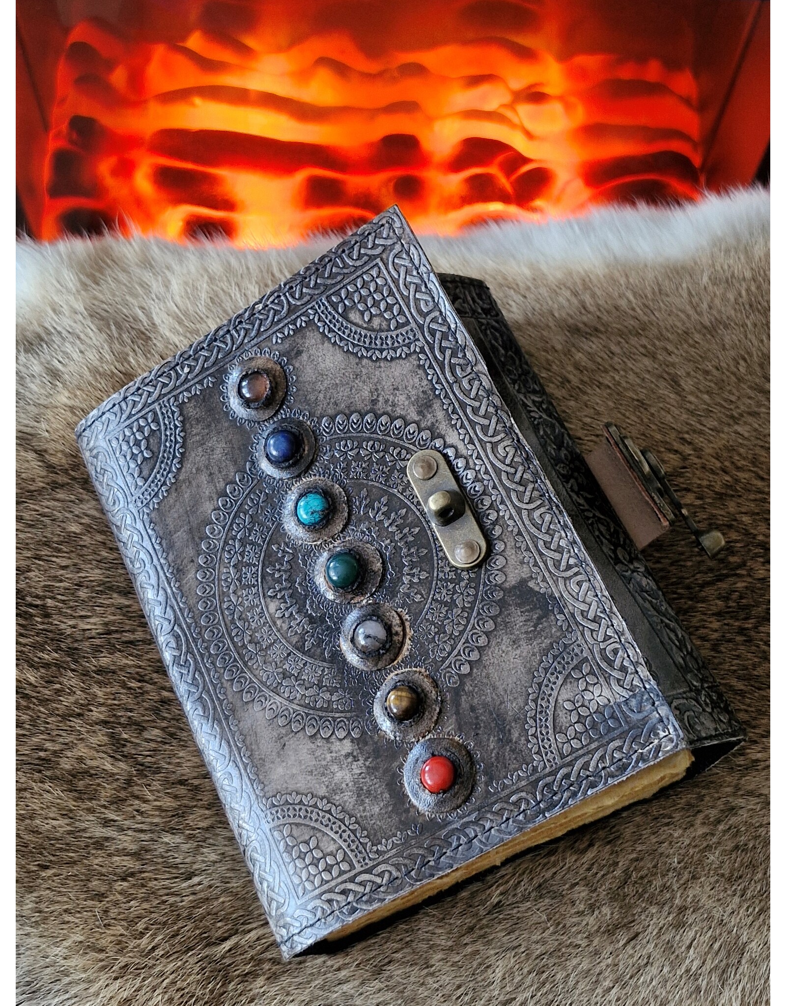 MITHD Miscellaneous - Zeven chakra's Leren Dagboek (notitieboek)