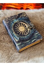 MITHD Miscellaneous - Leren Vintage Dagboek met Draak, Zon & Maan