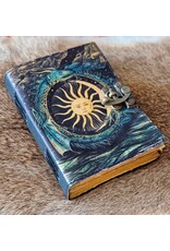 MITHD Miscellaneous - Leren Vintage Dagboek met Draak, Zon & Maan