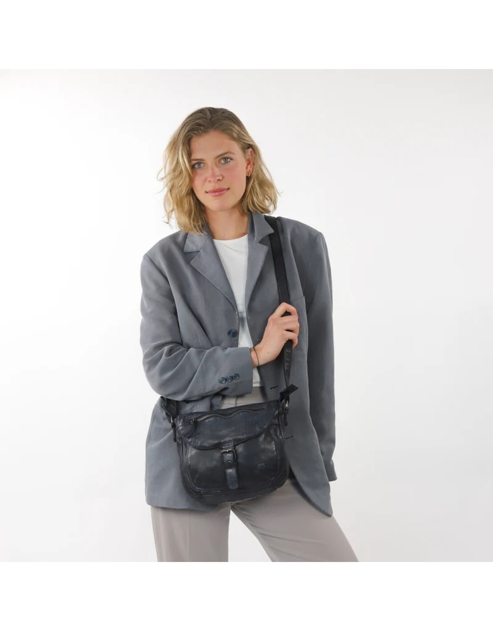Bear Design Leren schoudertassen Leren crossbody tassen - Bear Design Schoudertas "Mattea" groen