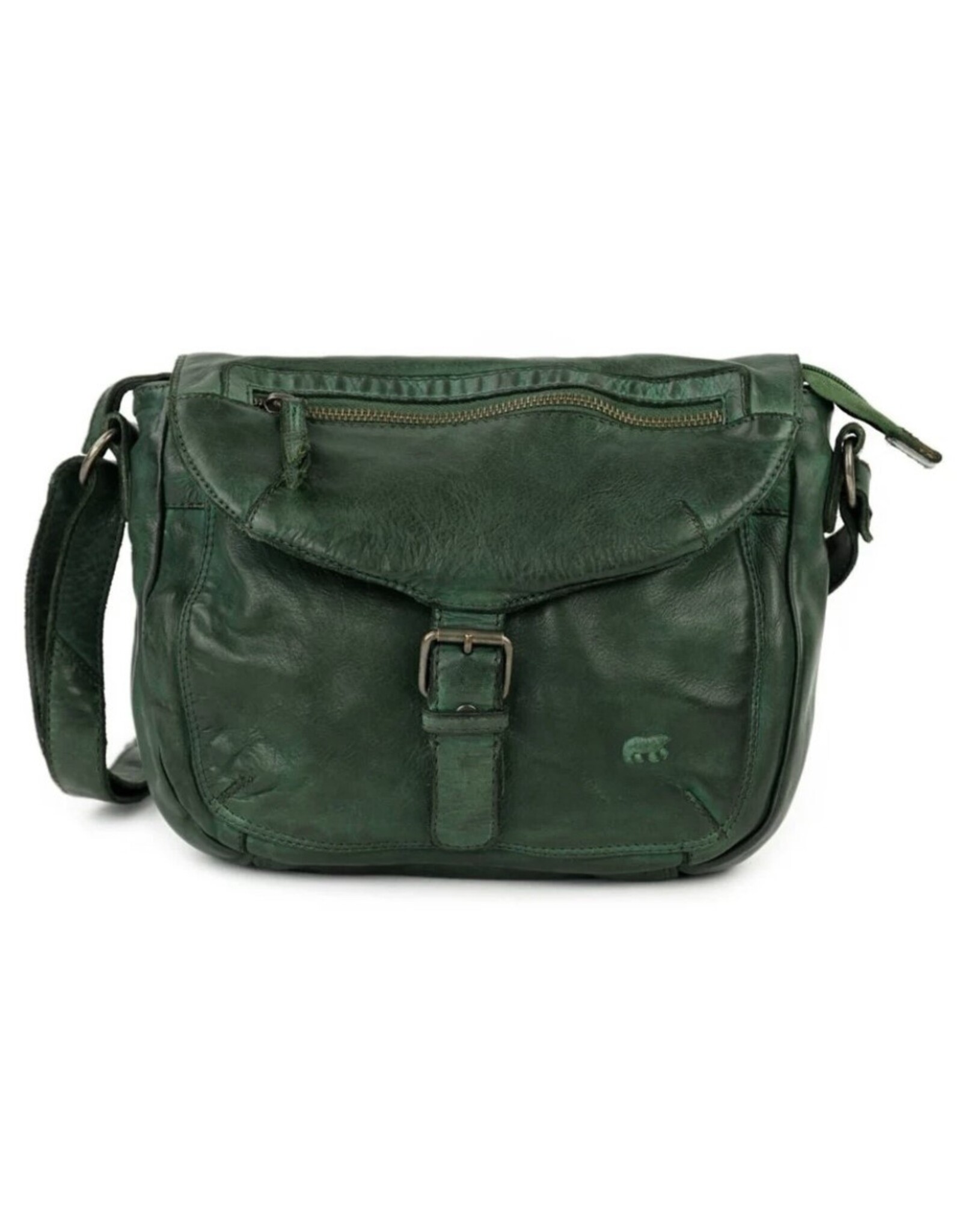 Bear Design Leren schoudertassen Leren crossbody tassen - Bear Design Schoudertas "Mattea" groen