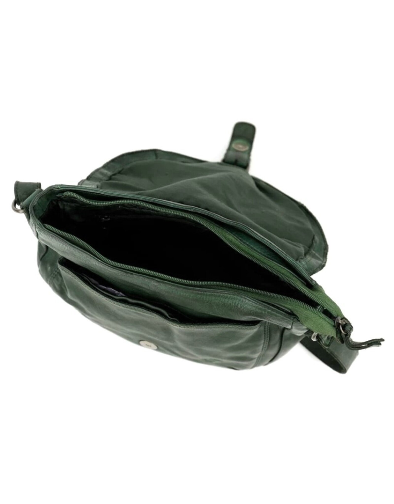 Bear Design Leren schoudertassen Leren crossbody tassen - Bear Design Schoudertas "Mattea" groen