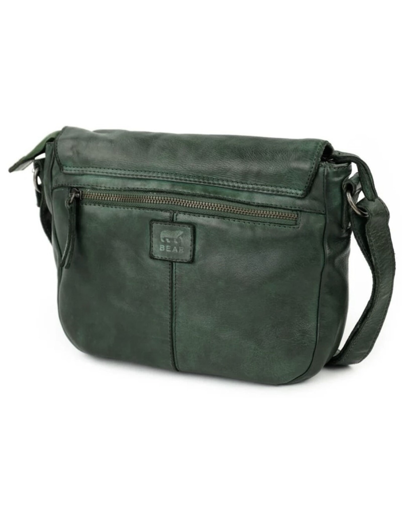 Bear Design Leren schoudertassen Leren crossbody tassen - Bear Design Schoudertas "Mattea" groen
