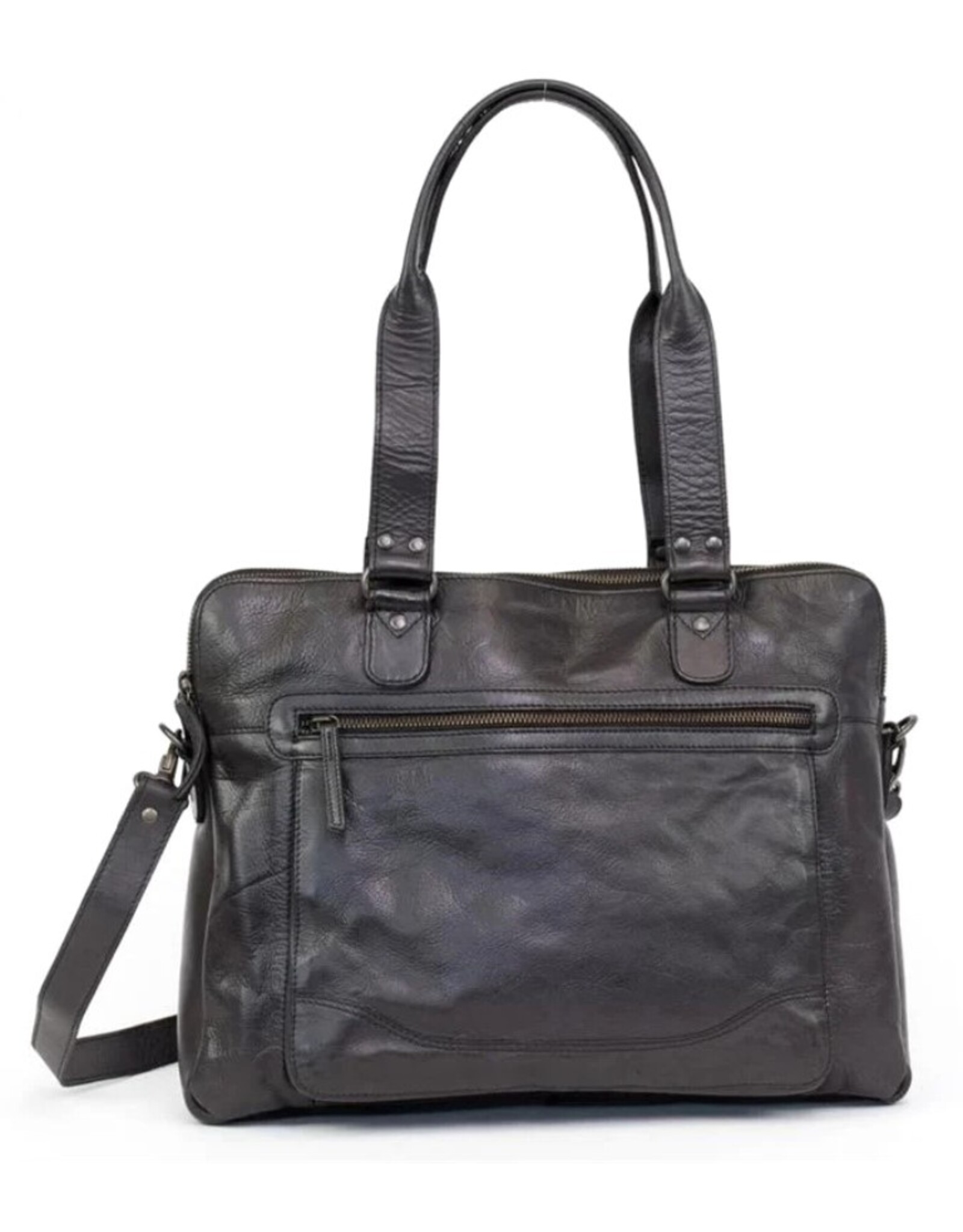 Bear Design Leather Workbags and Leather Laptop Bags - Bear Design Shoulder Bag - Laptop bag ‘Lia’ black