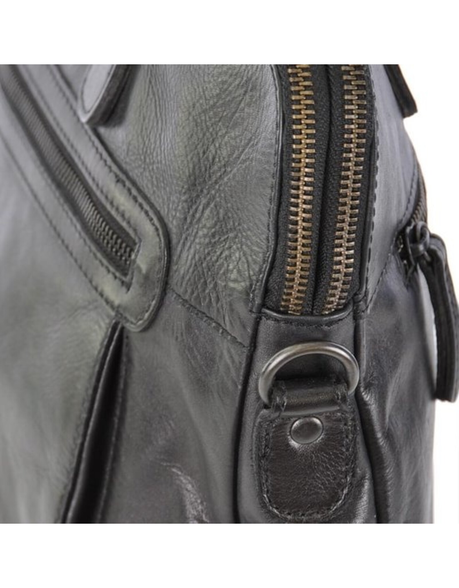 Bear Design Leather Workbags and Leather Laptop Bags - Bear Design Shoulder Bag - Laptop bag ‘Lia’ black