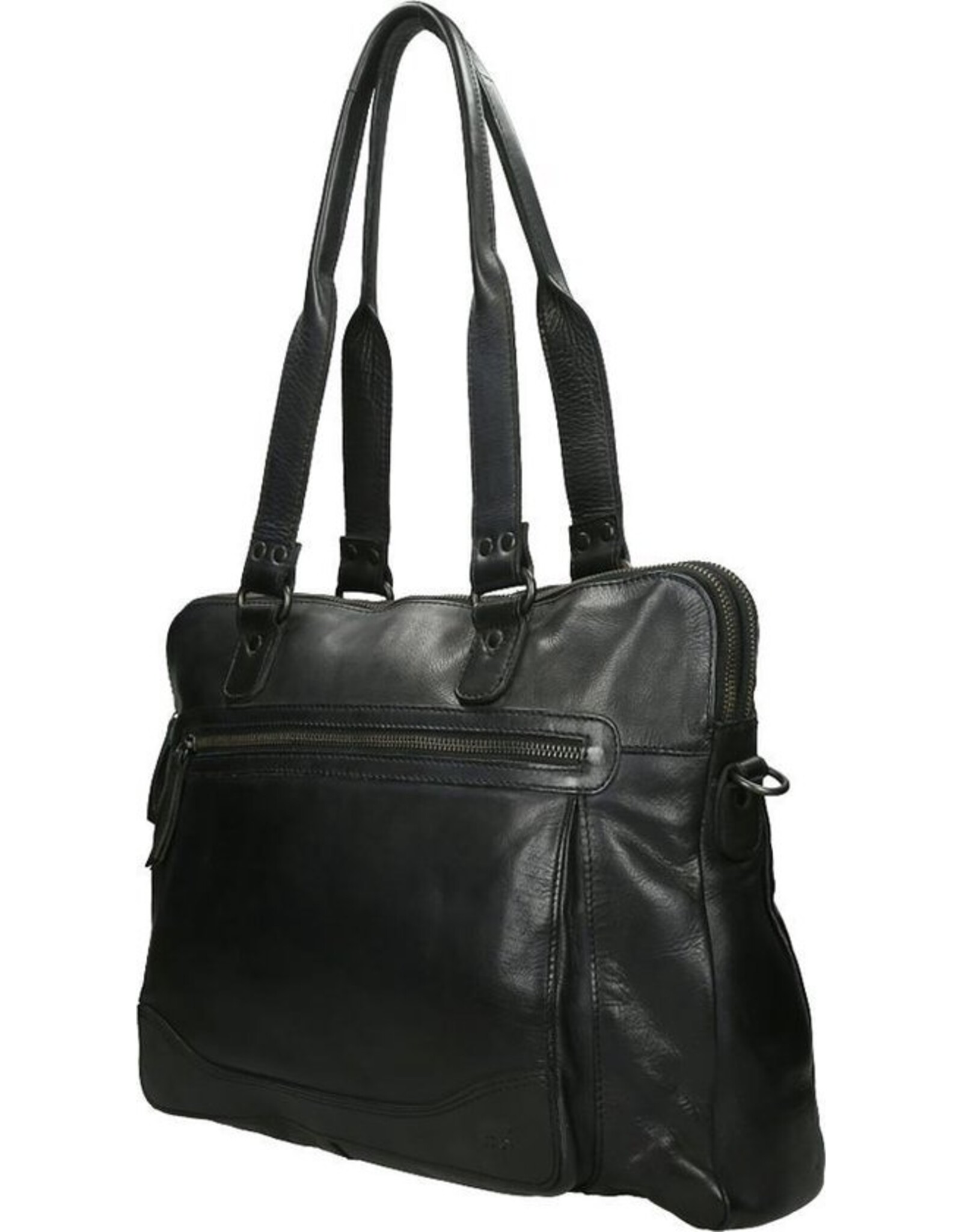 Bear Design Leather Workbags and Leather Laptop Bags - Bear Design Shoulder Bag - Laptop bag ‘Lia’ black