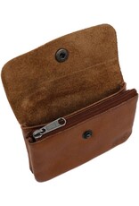 Bear Design Leather Wallets - Bear Design Mini Wallet 'Pietje' cognac