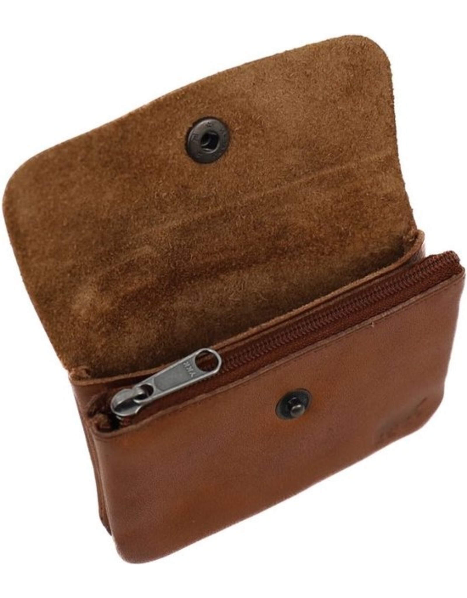 Bear Design Leren Portemonnees - Bear Design Portemonneetje "Pietje" cognac