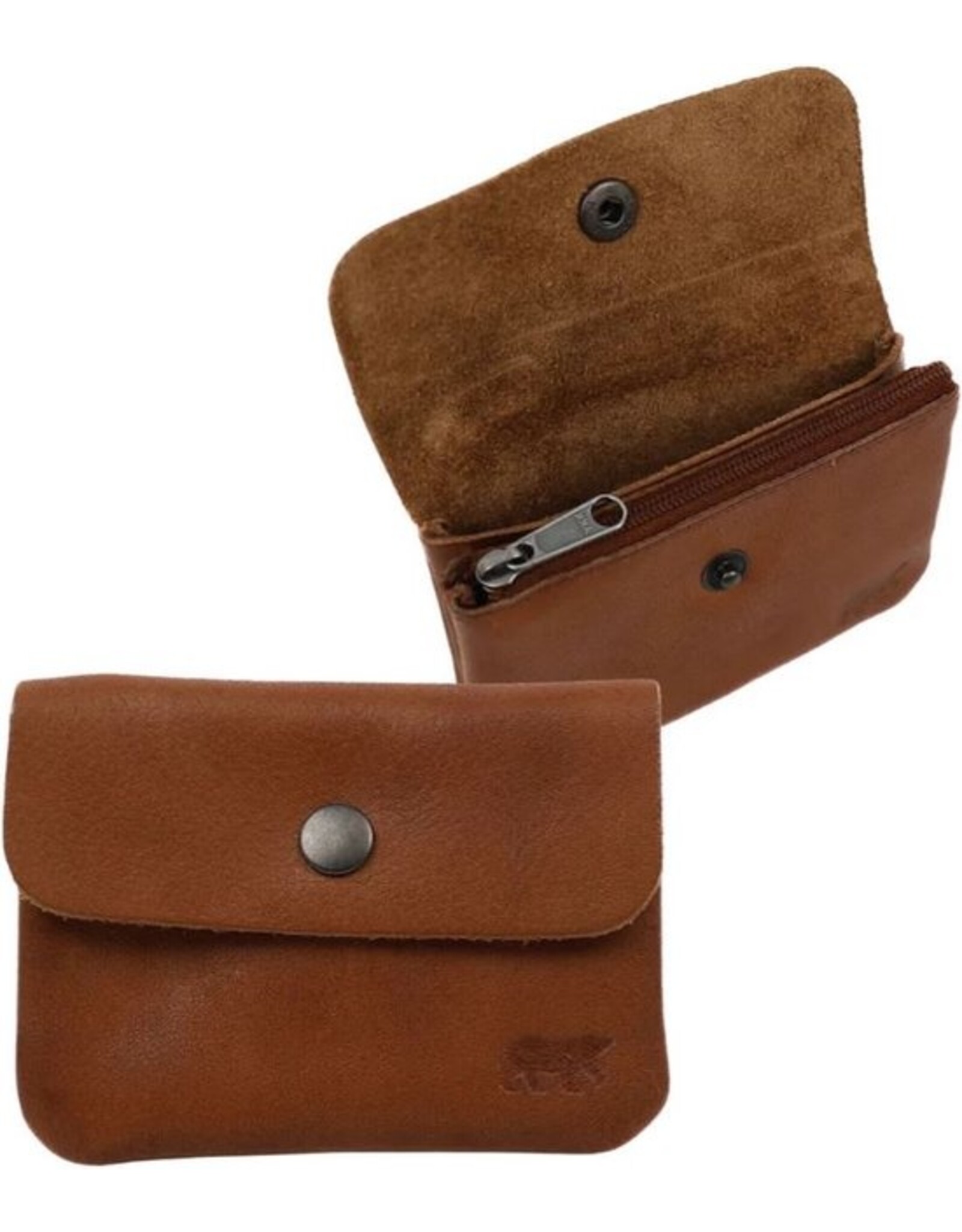 Bear Design Leren Portemonnees - Bear Design Portemonneetje "Pietje" cognac