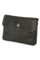 Bear Design Leather Wallets - Bear Design Mini Wallet 'Pietje' black
