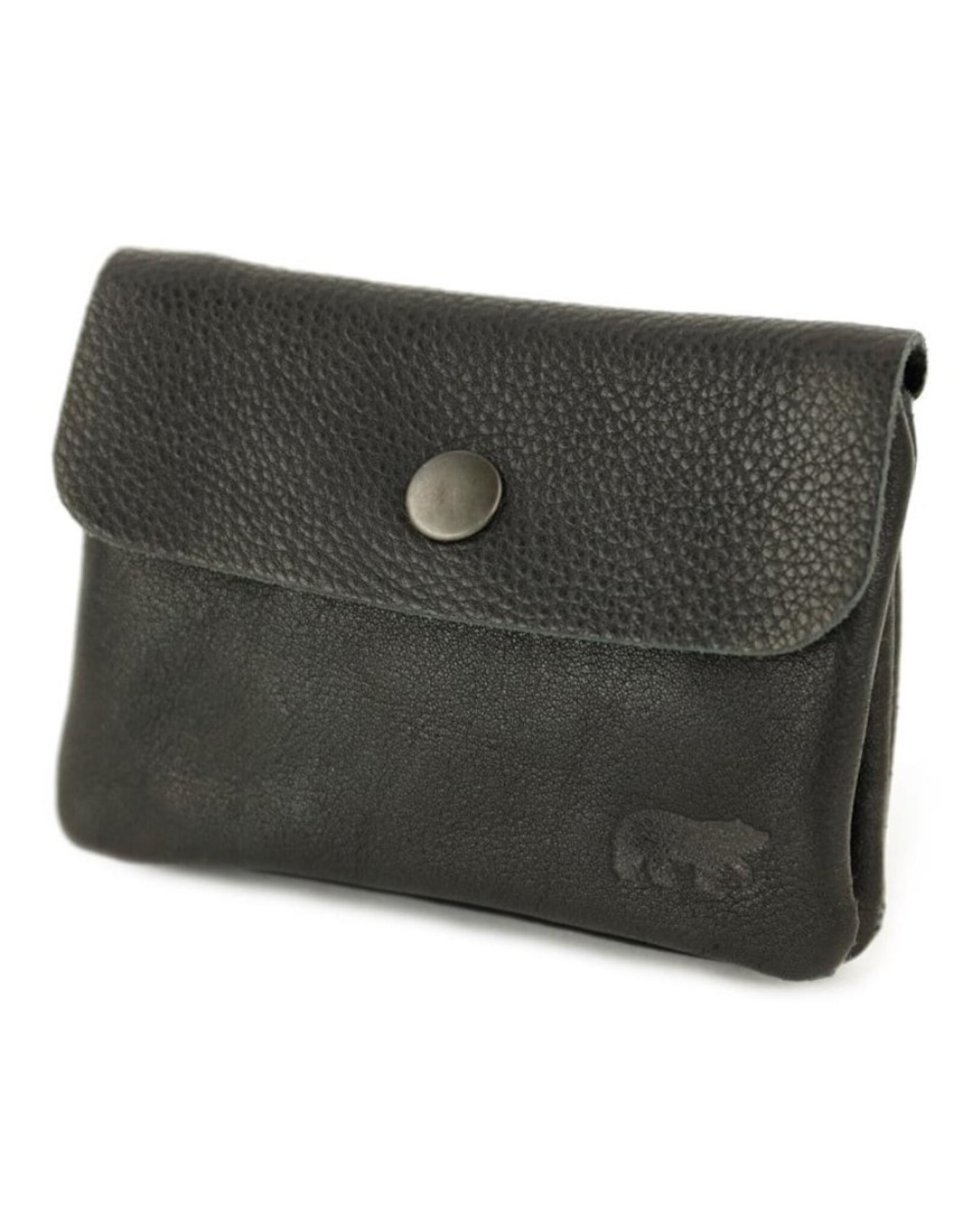 Bear Design Leather Wallets - Bear Design Mini Wallet 'Pietje' black
