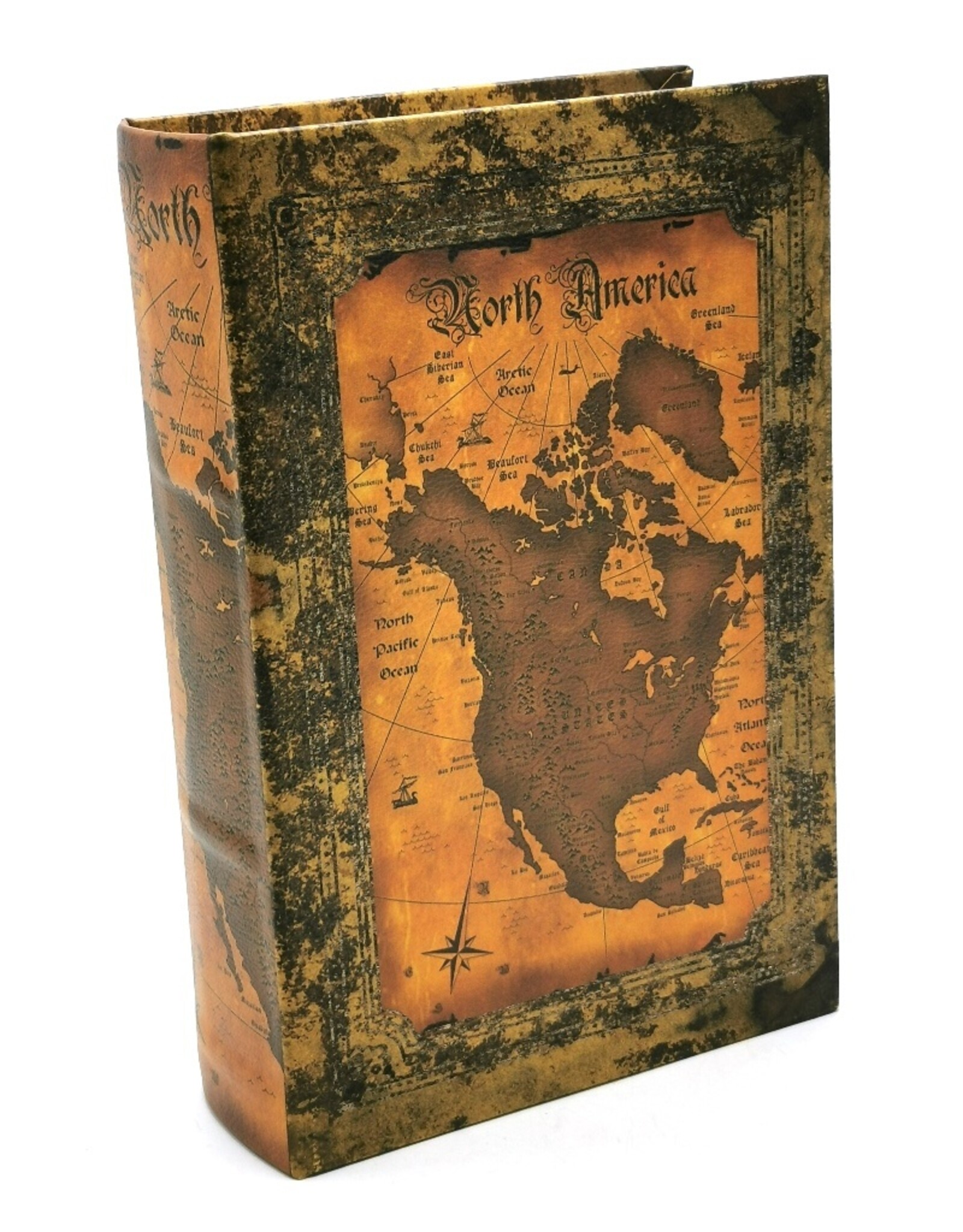 Trukado Miscellaneous - Storage book Antique look Atlas North America