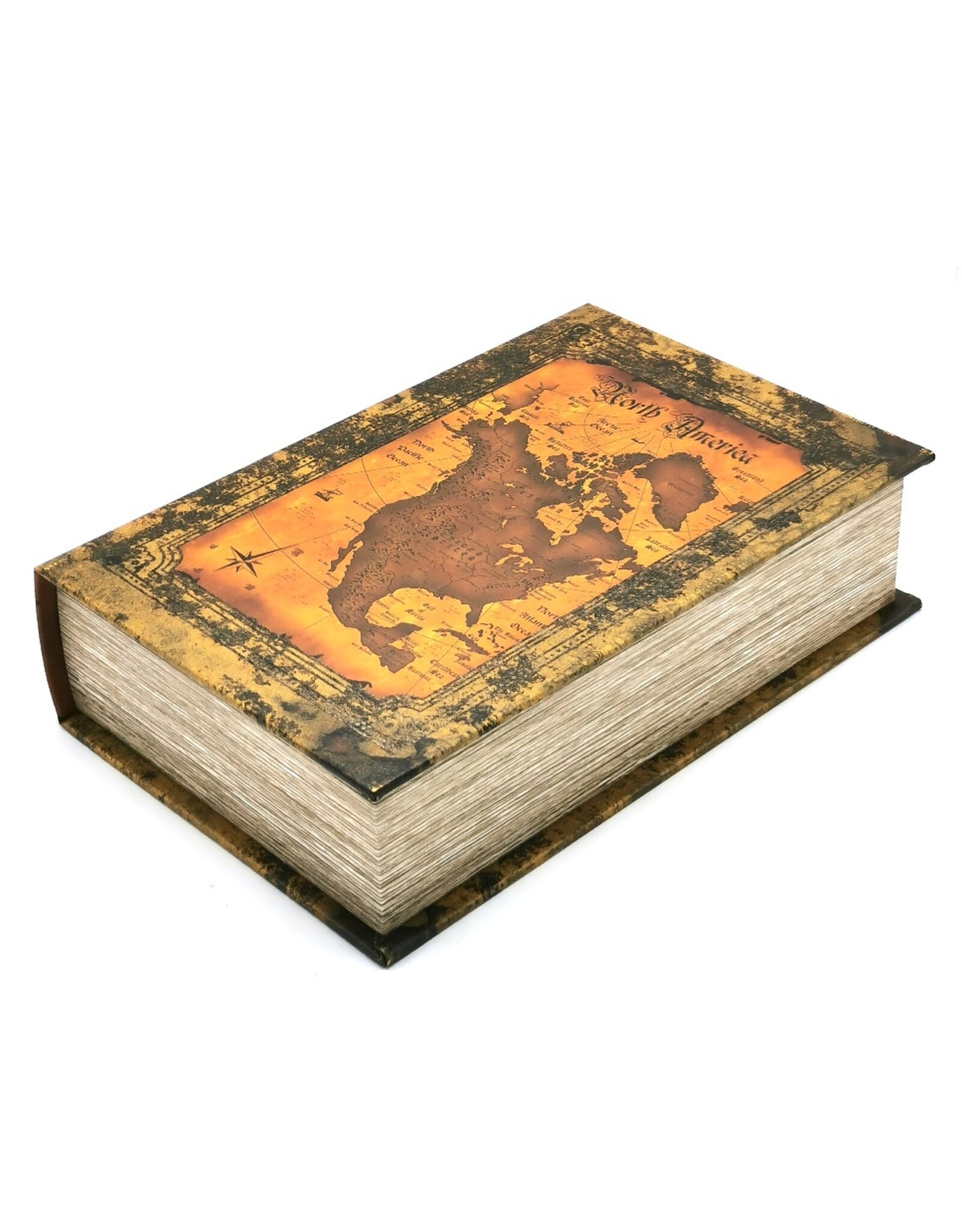 Trukado Miscellaneous - Storage book Antique look Atlas North America