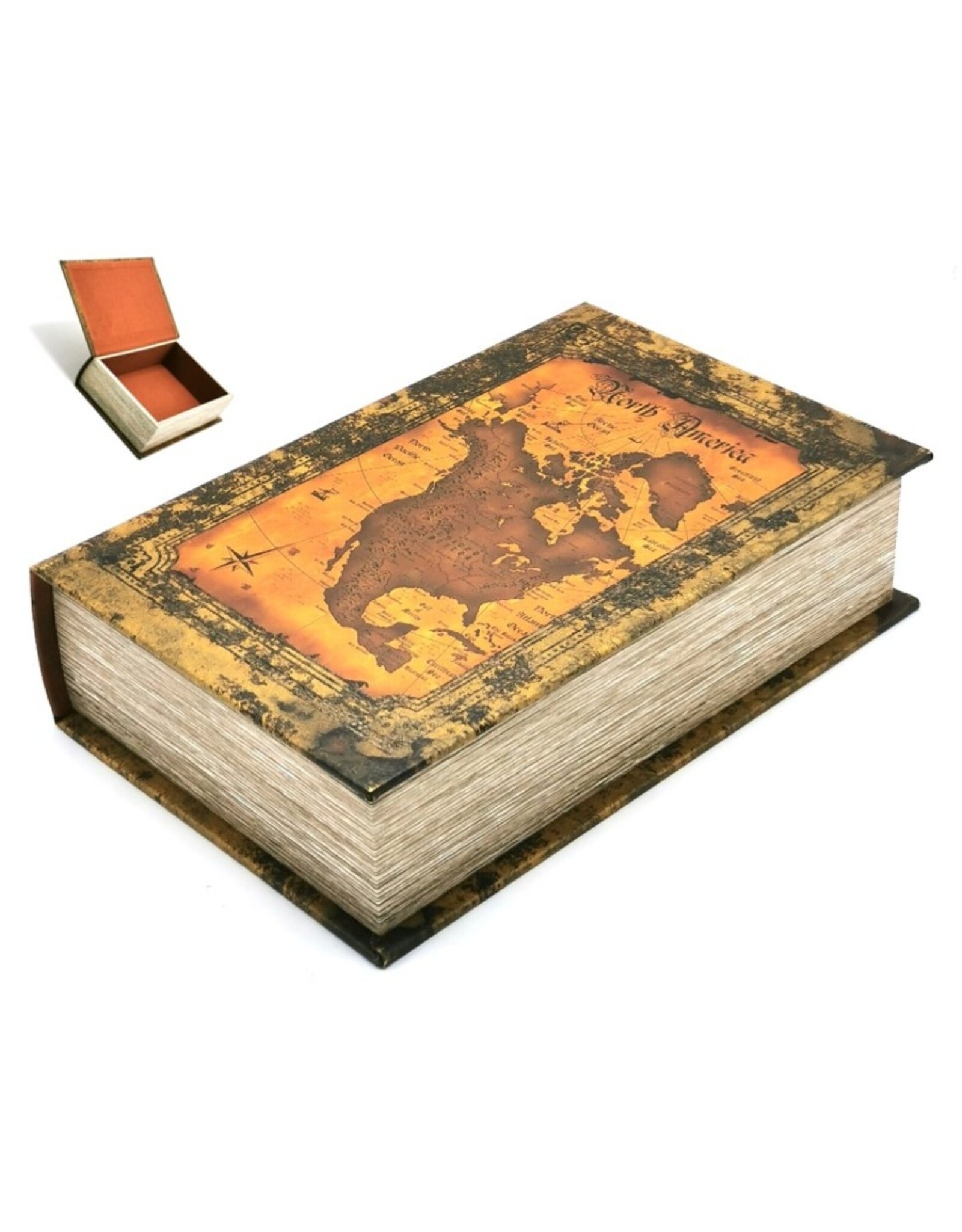 Trukado Miscellaneous - Storage book Antique look Atlas North America