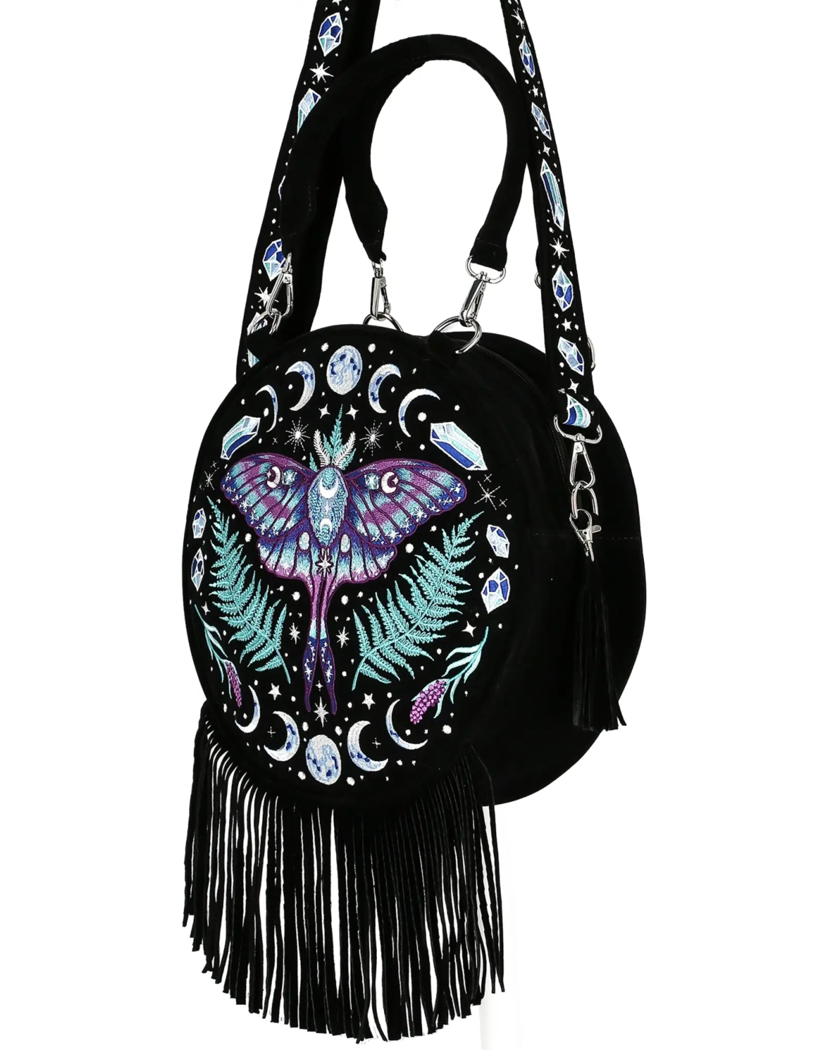 Restyle Fantasy tassen en portemonnees - Enchanted Forest Ronde tas met Magisch Borduurwerk