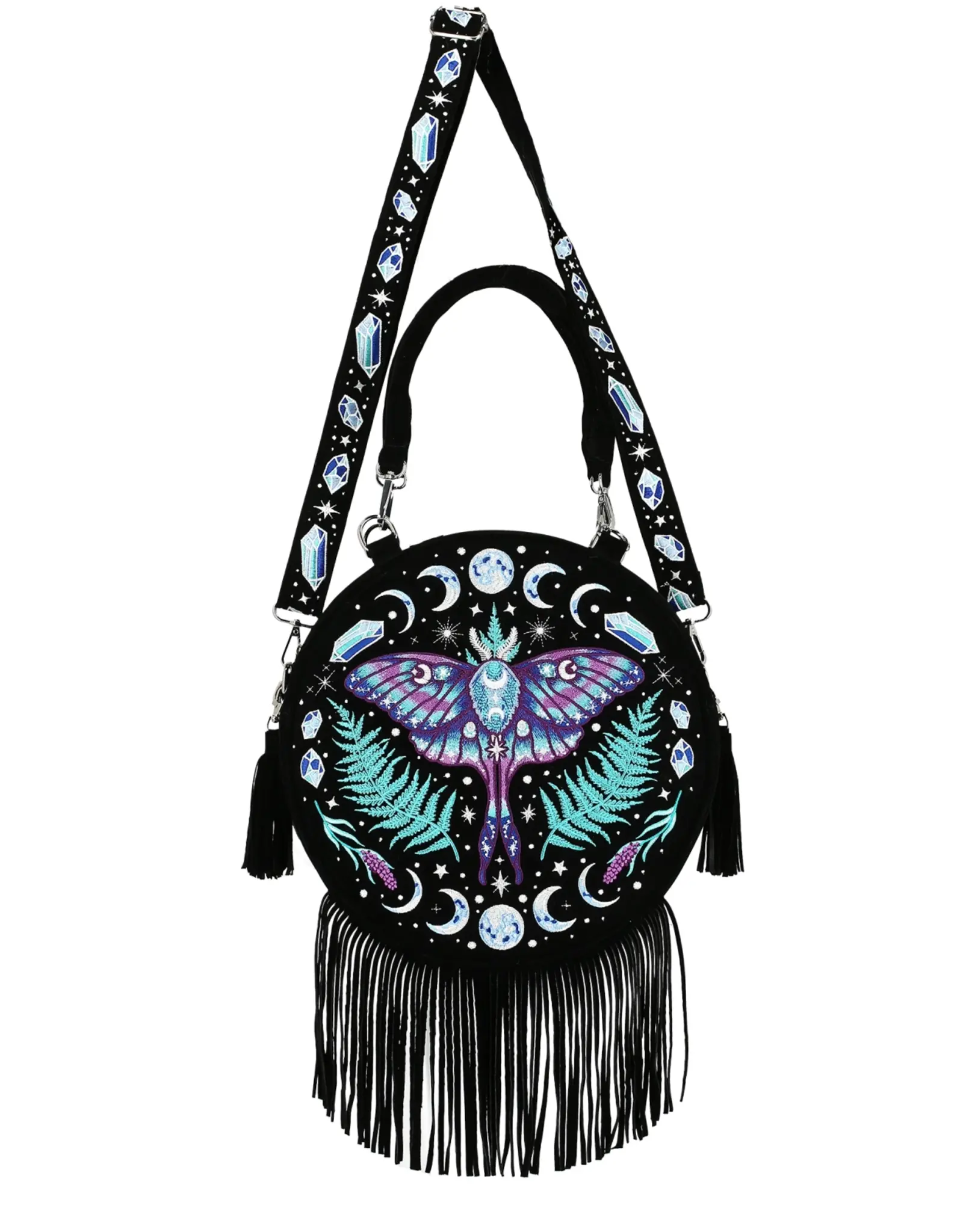 Restyle Fantasy tassen en portemonnees - Enchanted Forest Ronde tas met Magisch Borduurwerk