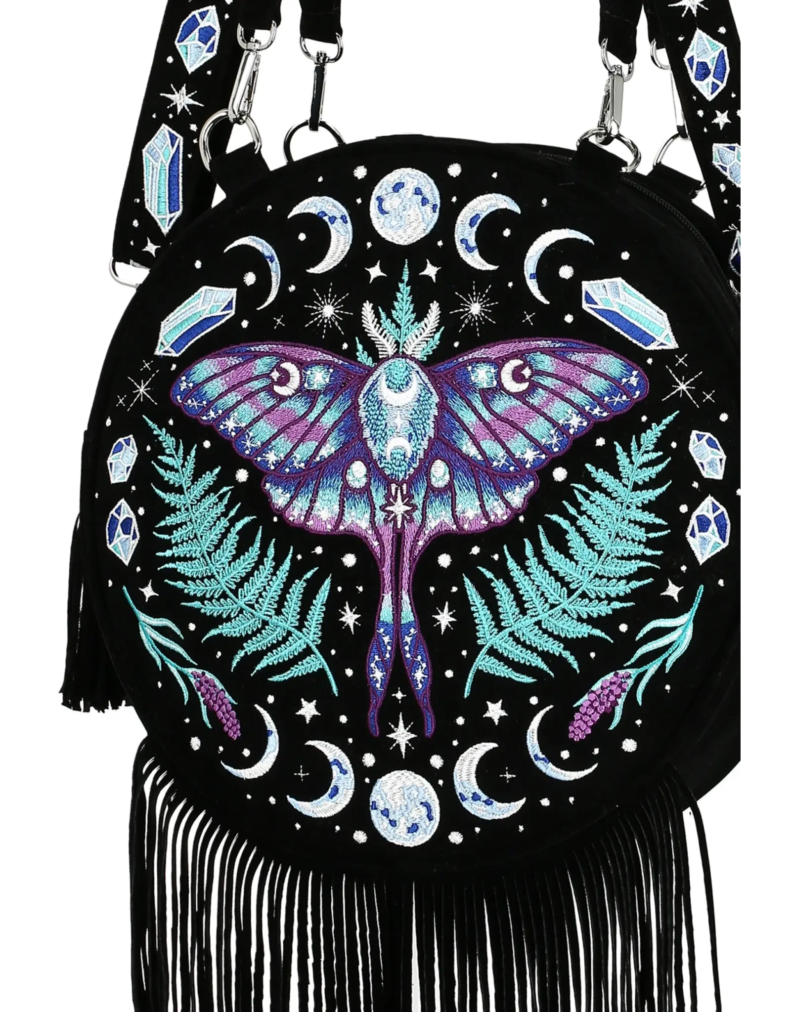 Restyle Fantasy tassen en portemonnees - Enchanted Forest Ronde tas met Magisch Borduurwerk