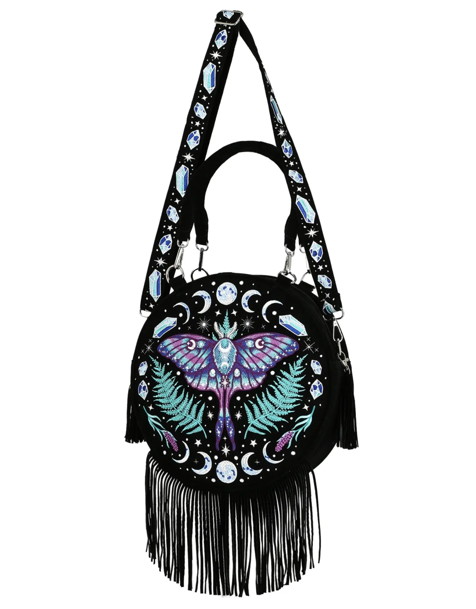 Restyle Fantasy tassen en portemonnees - Enchanted Forest Ronde tas met Magisch Borduurwerk