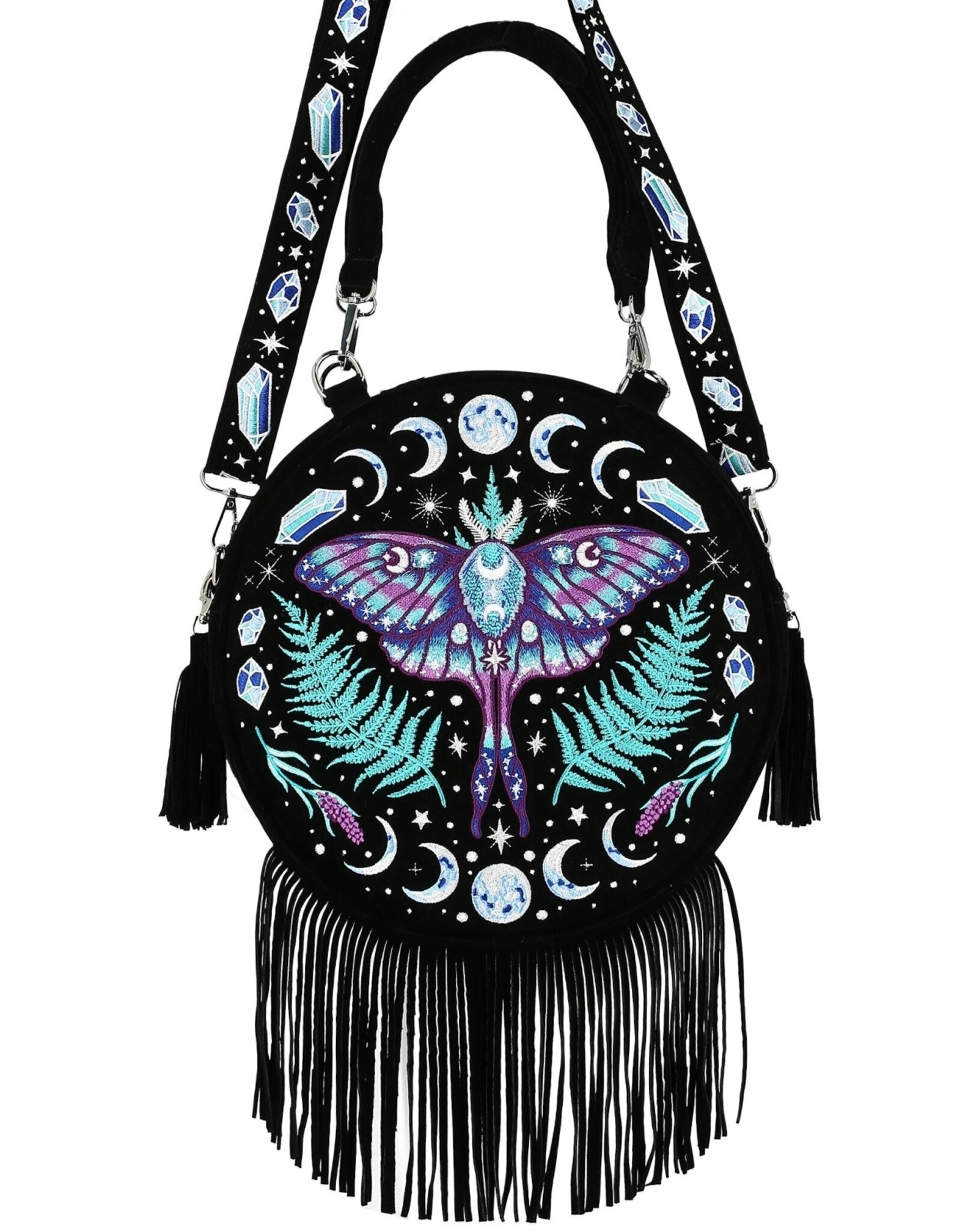 Restyle Fantasy tassen en portemonnees - Enchanted Forest Ronde tas met Magisch Borduurwerk