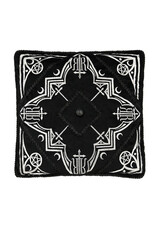 Restyle Miscellaneous - Amaris Black Velvet Pillowcase with Gothic Arches