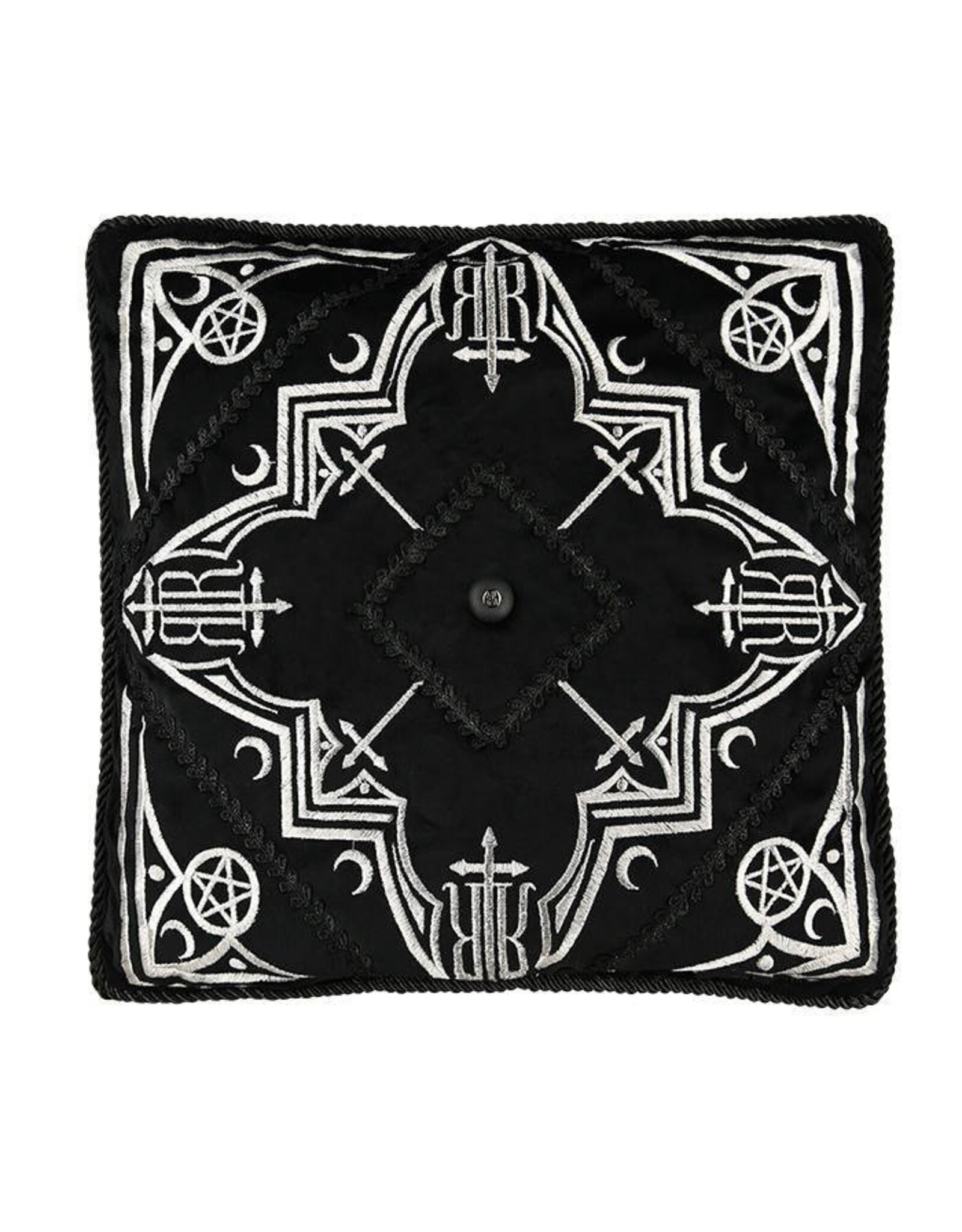 Restyle Miscellaneous - Amaris Black Velvet Pillowcase with Gothic Arches