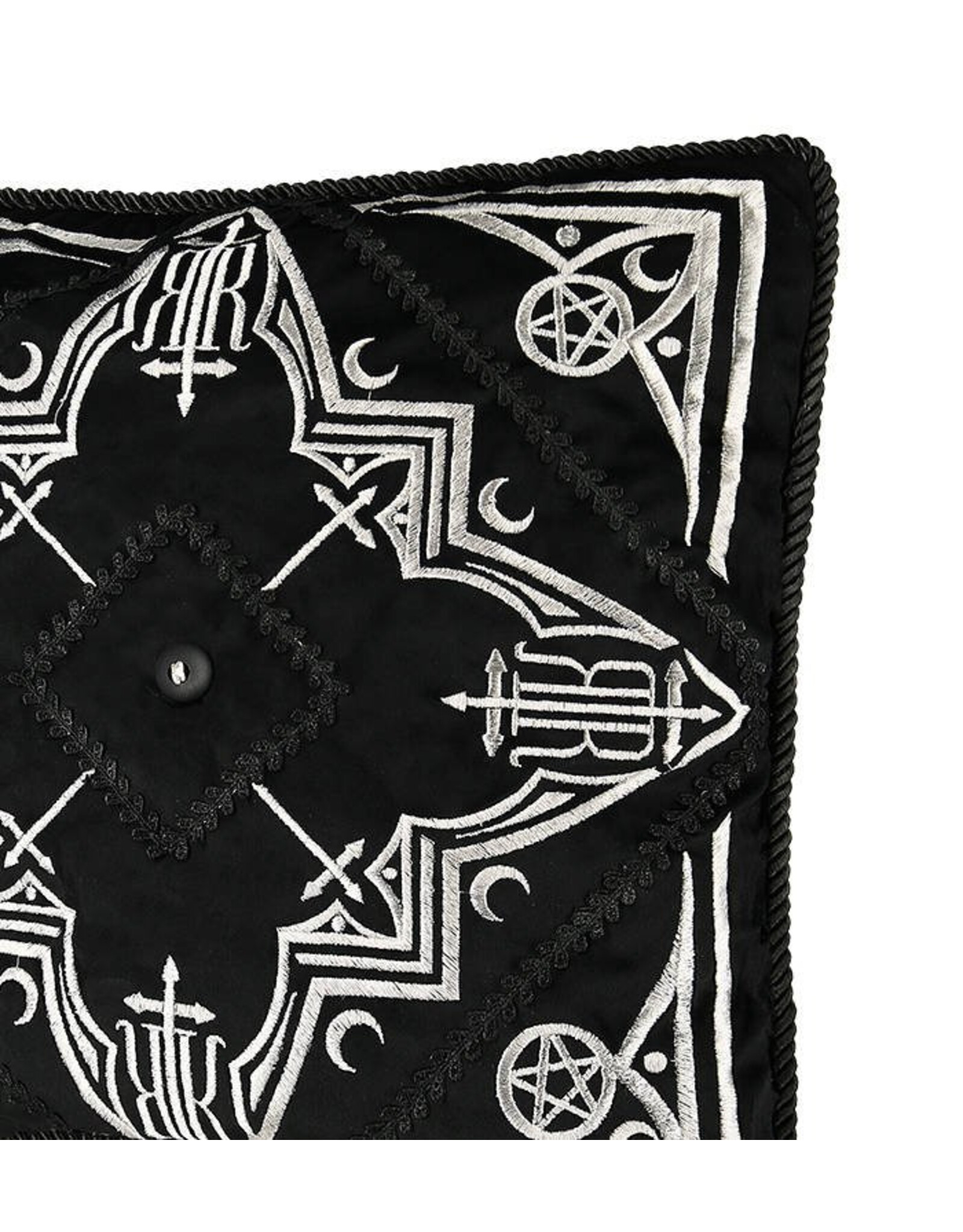 Restyle Miscellaneous - Amaris Black Velvet Pillowcase with Gothic Arches