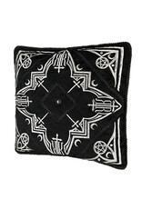 Restyle Miscellaneous - Amaris Black Velvet Pillowcase with Gothic Arches