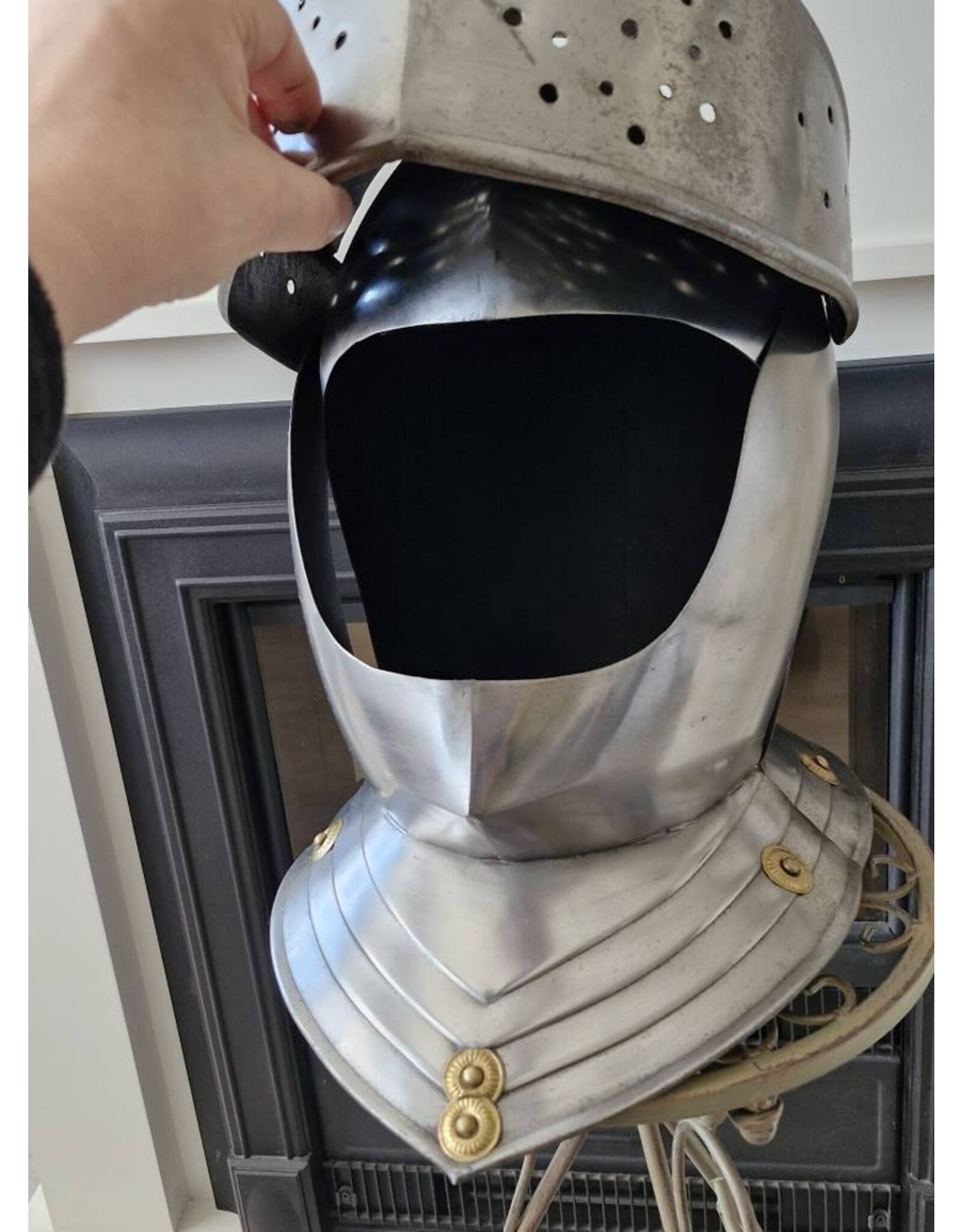 Trukado Miscellaneous - Middeleeuwse Ridderhelm Draagbare metalen replica