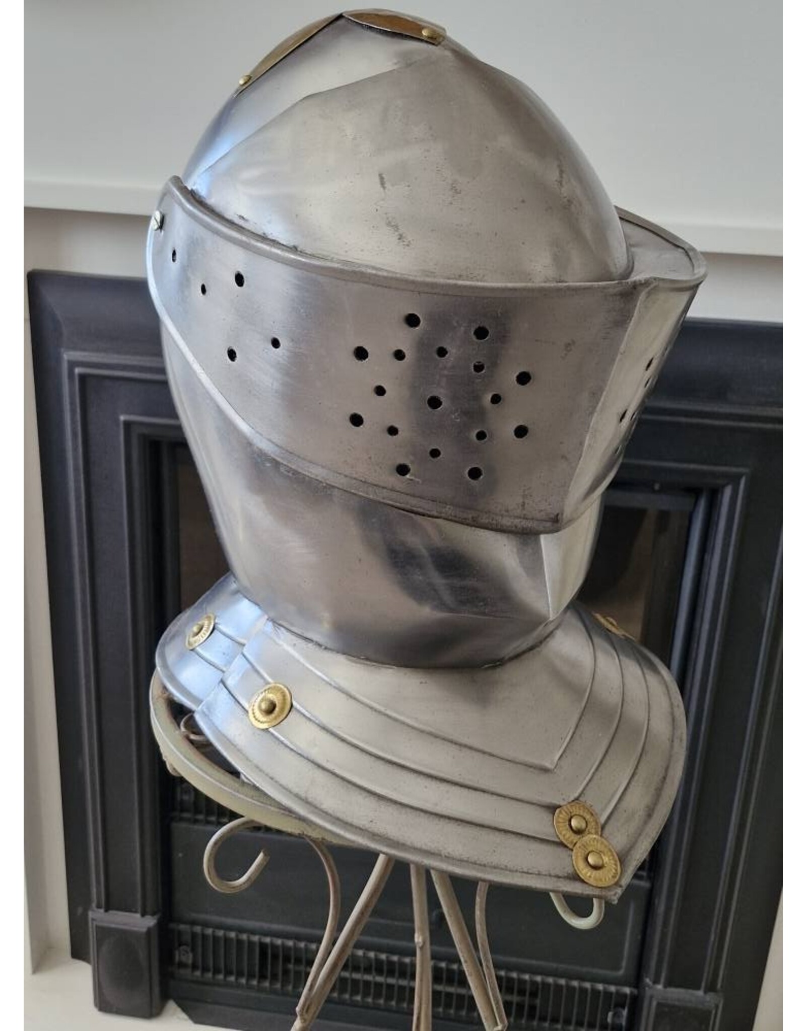 Trukado Miscellaneous - Middeleeuwse Ridderhelm Draagbare metalen replica