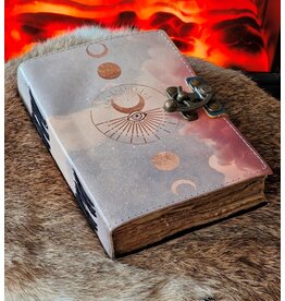 AWG Leren Notitieboek 'Maanfasen' 18x13cm