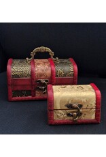 AWG Miscellaneous - Houten Koloniale Kistjes Antiek reliëf set van 2