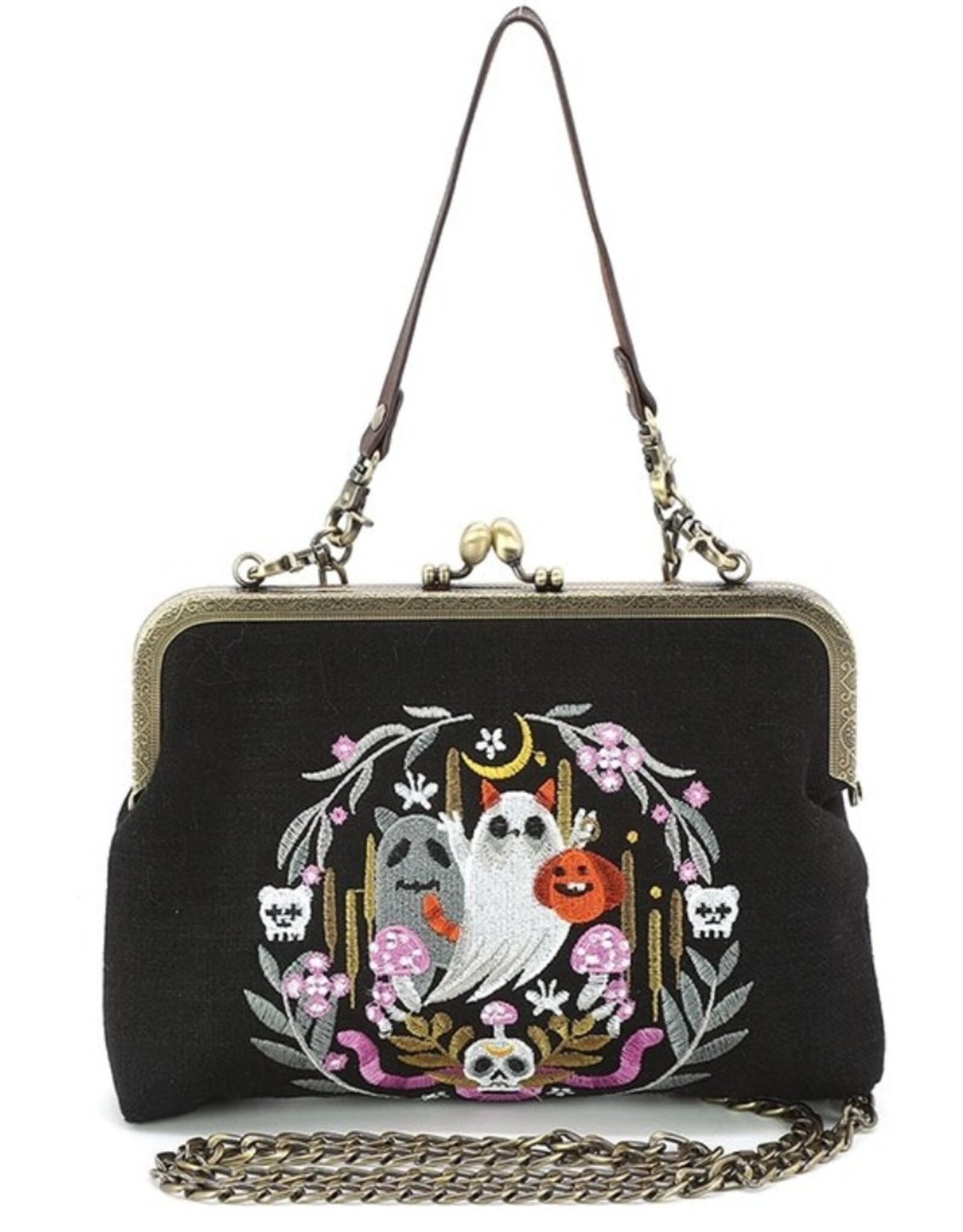 Trukado Retro tassen Vintage tassen - Paddenstoelen Vintage Kusslot Tas  Geborduurd op canvas - Copy