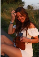 Bear Design Leather shoulderbags Leather crossbody bags - Bear Design Shoulder bag ‘Karin’ brown