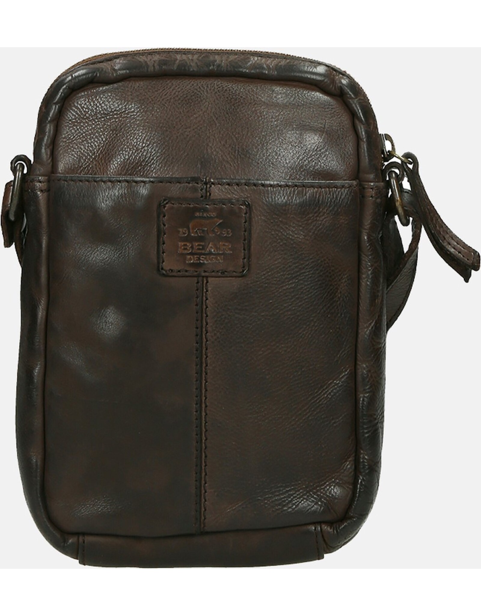 Bear Design Leather shoulderbags Leather crossbody bags - Bear Design Shoulder bag ‘Karin’ brown