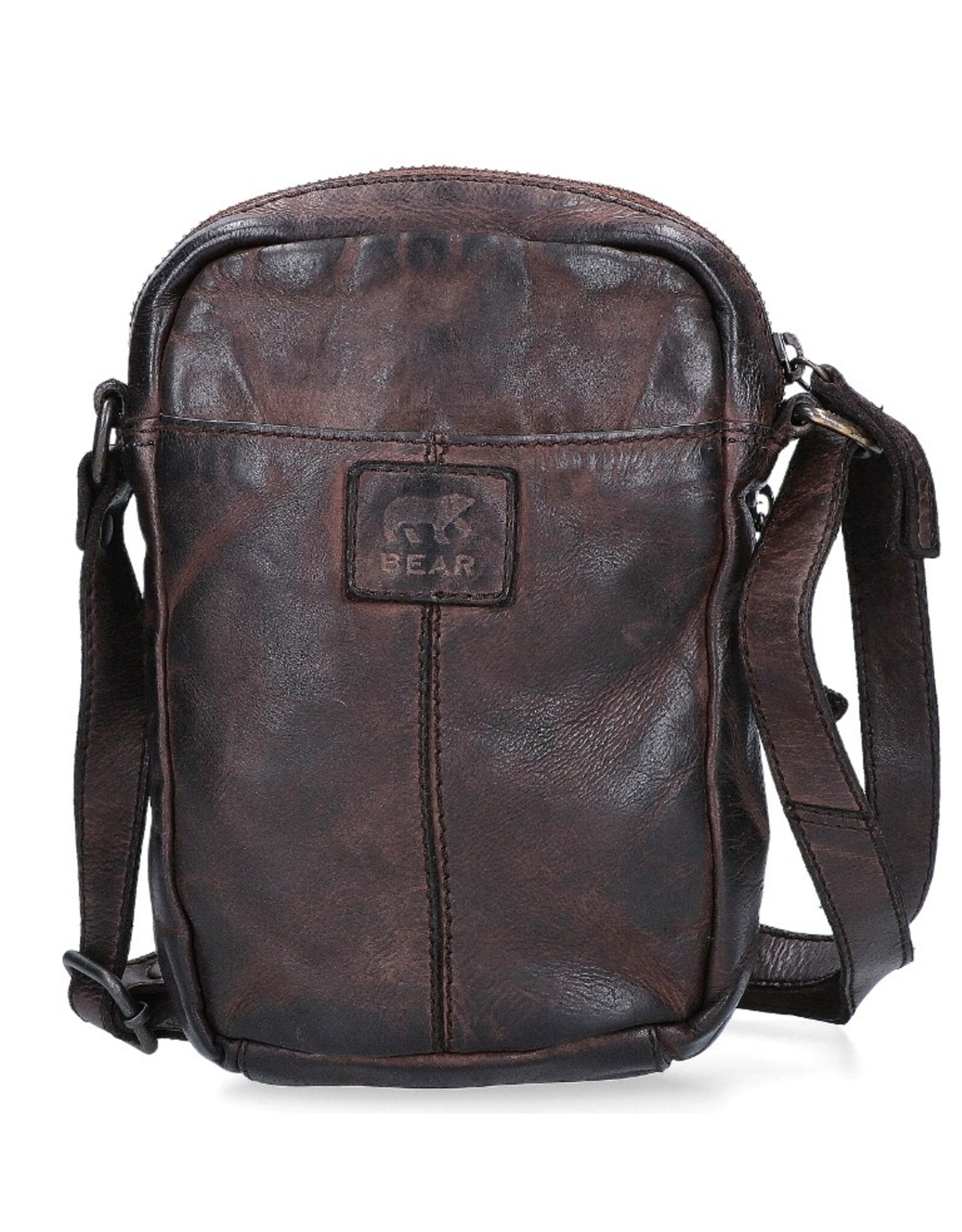 Bear Design Leather shoulderbags Leather crossbody bags - Bear Design Shoulder bag ‘Karin’ brown