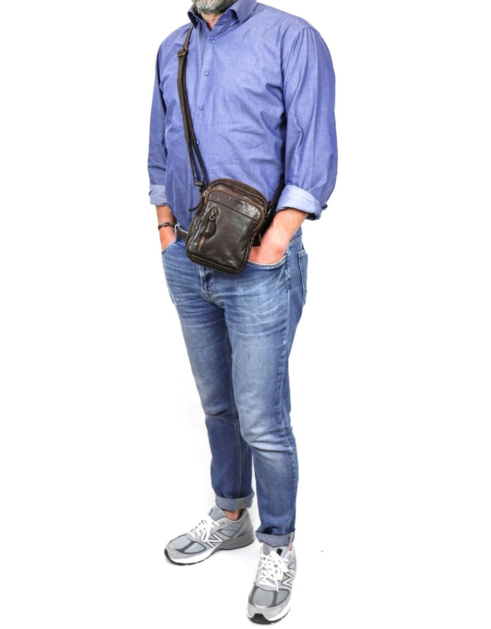 Bear Design Leather shoulderbags Leather crossbody bags - Bear Design Shoulder bag ‘Karin’ brown