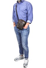 Bear Design Leren schoudertassen Leren crossbody tassen - Bear Design Schoudertasje "Karin" zwart