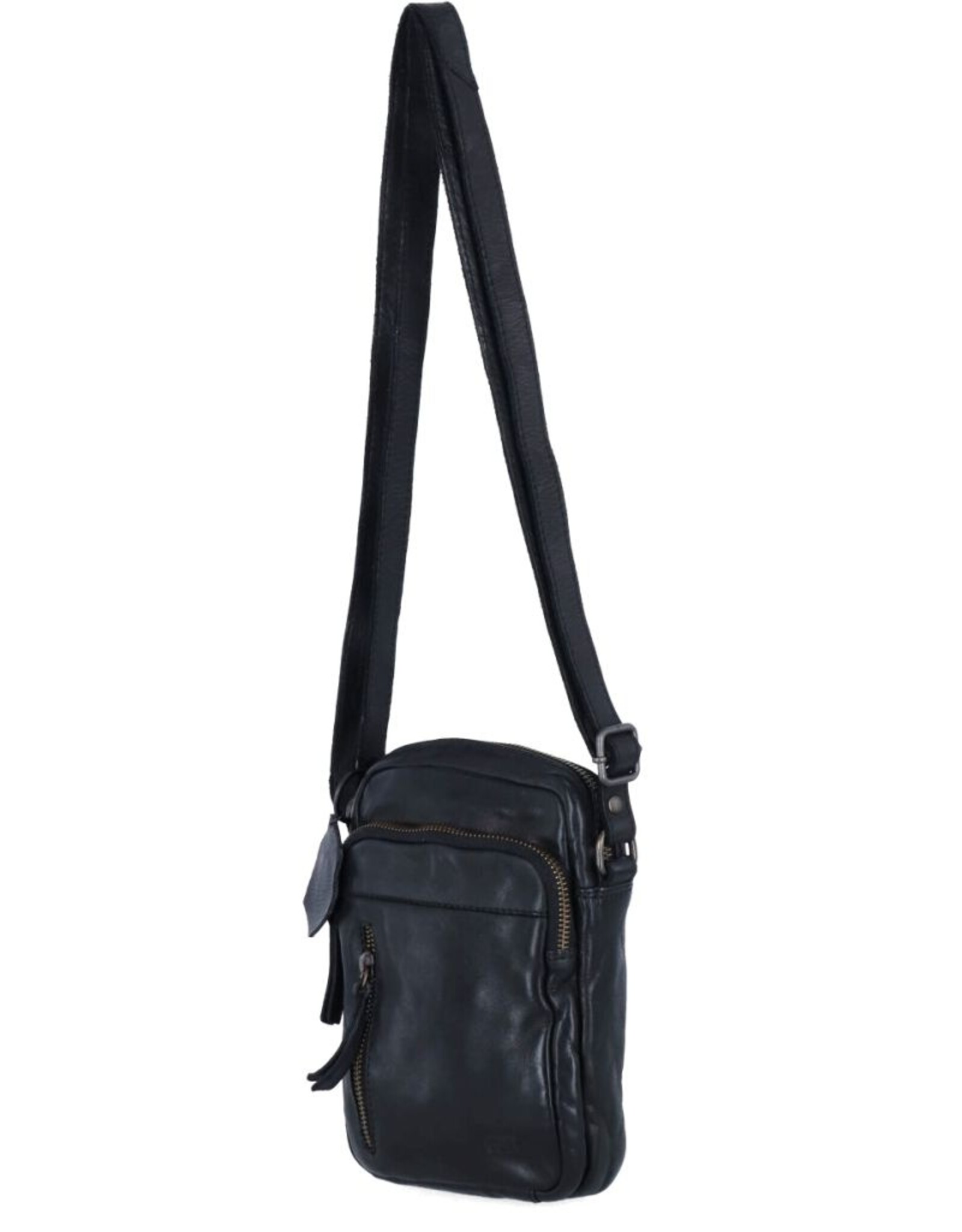 Bear Design Leren schoudertassen Leren crossbody tassen - Bear Design Schoudertasje "Karin" zwart