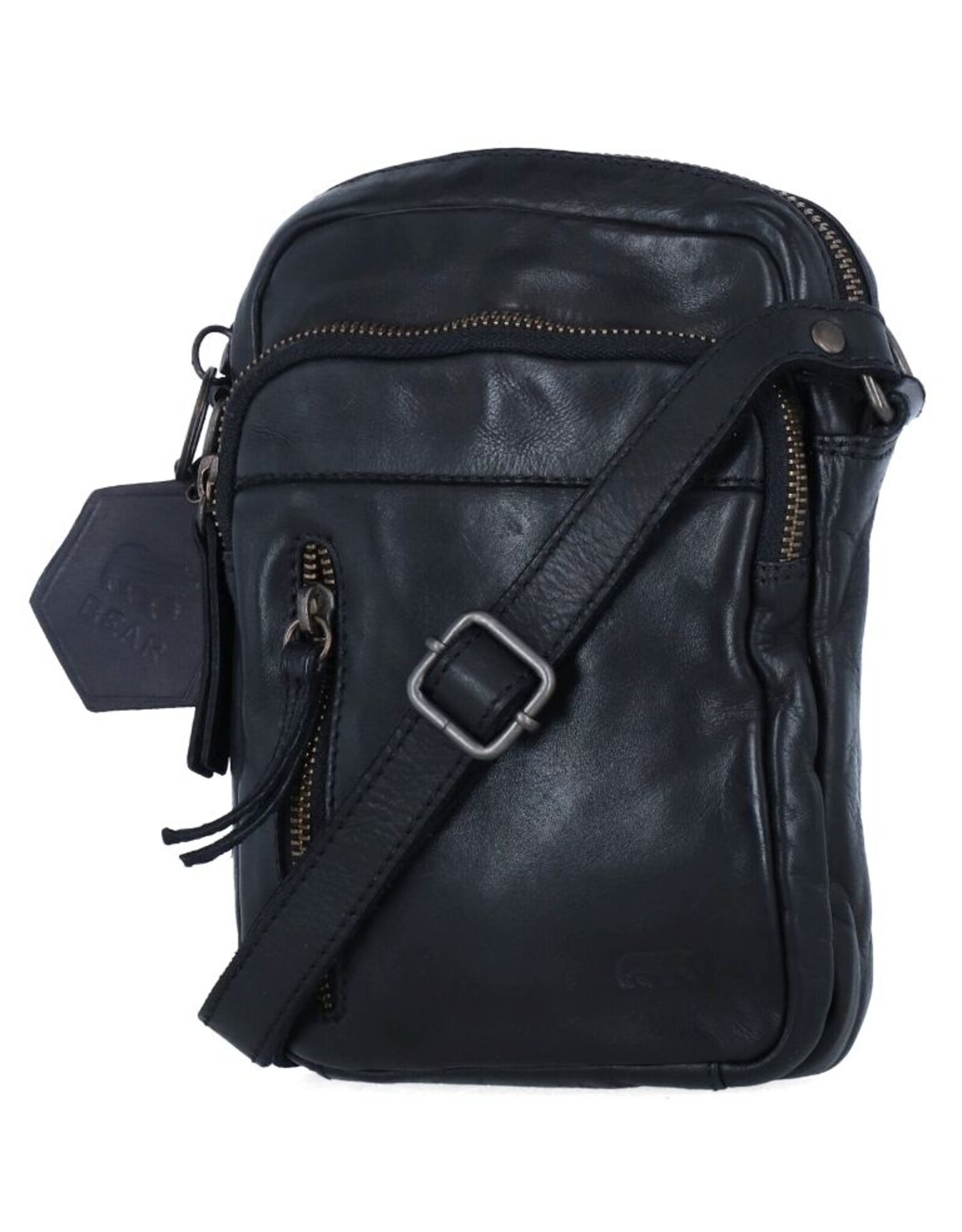 Bear Design Leren schoudertassen Leren crossbody tassen - Bear Design Schoudertasje "Karin" zwart