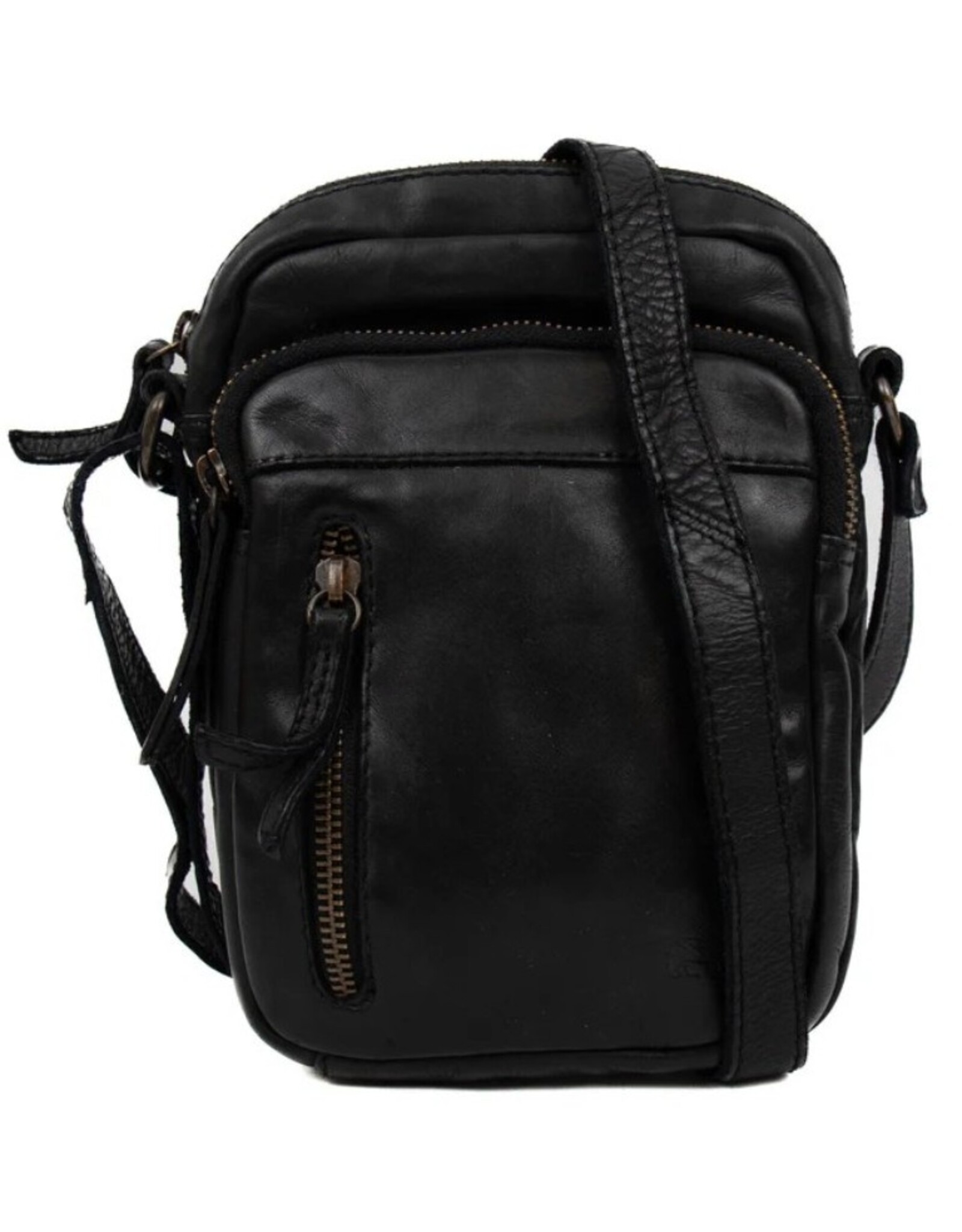 Bear Design Leren schoudertassen Leren crossbody tassen - Bear Design Schoudertasje "Karin" zwart