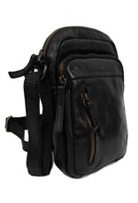 Bear Design Leren schoudertassen Leren crossbody tassen - Bear Design Schoudertasje "Karin" zwart