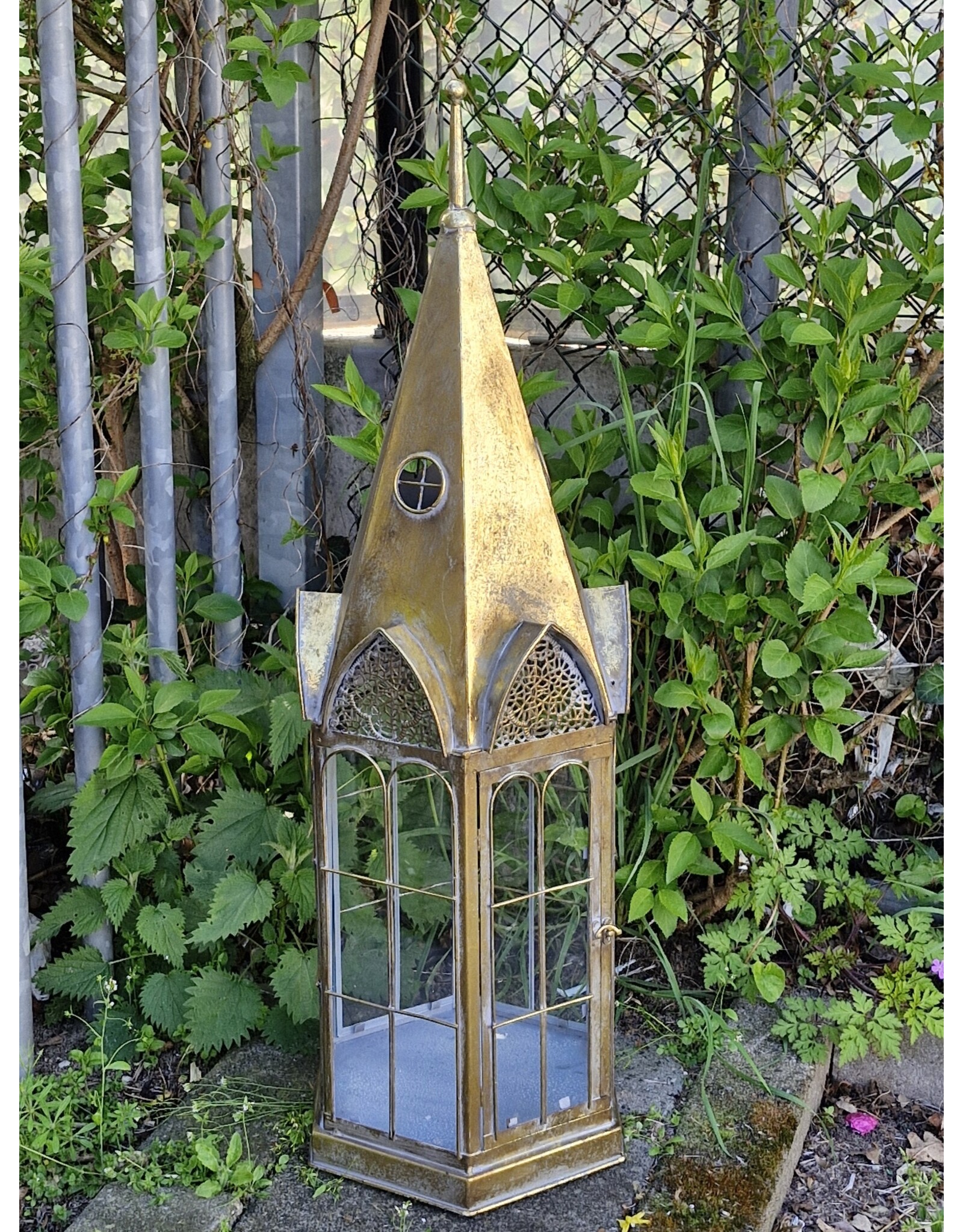 JB Miscellaneous - Torenspits Tinnen Lantaarn met Glazen Vensters Large