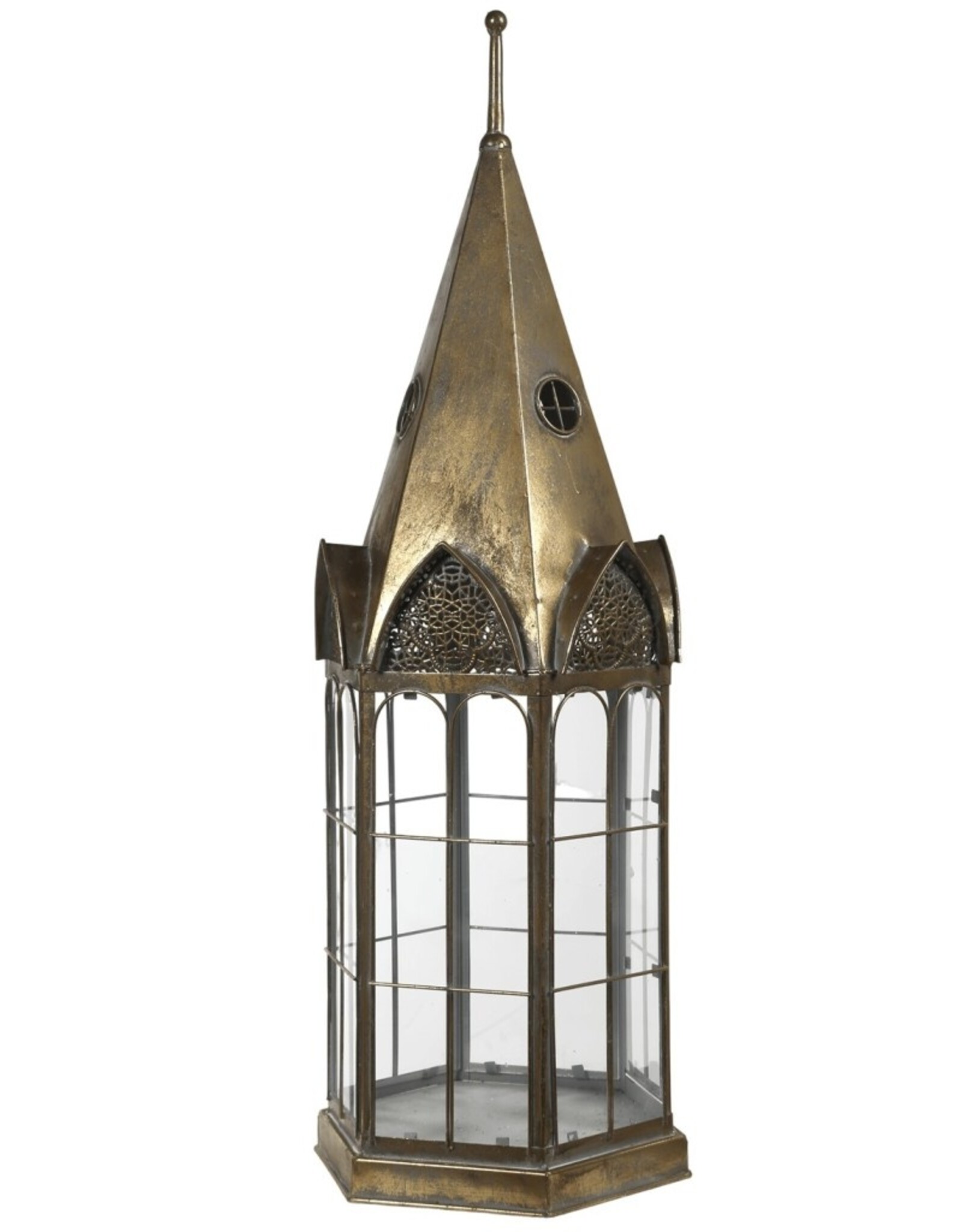 JB Miscellaneous - Torenspits Tinnen Lantaarn met Glazen Vensters Large