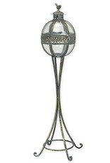 JB Miscellaneous - Tall Lantern on Legs Glass Globe with Bird