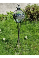 JB Miscellaneous - Tall Lantern on Legs Glass Globe with Bird