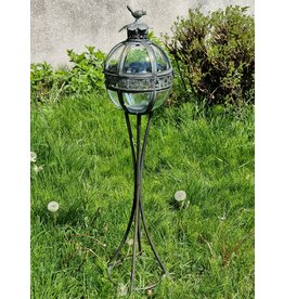 JB Tall Lantern on Legs Glass Globe with Bird
